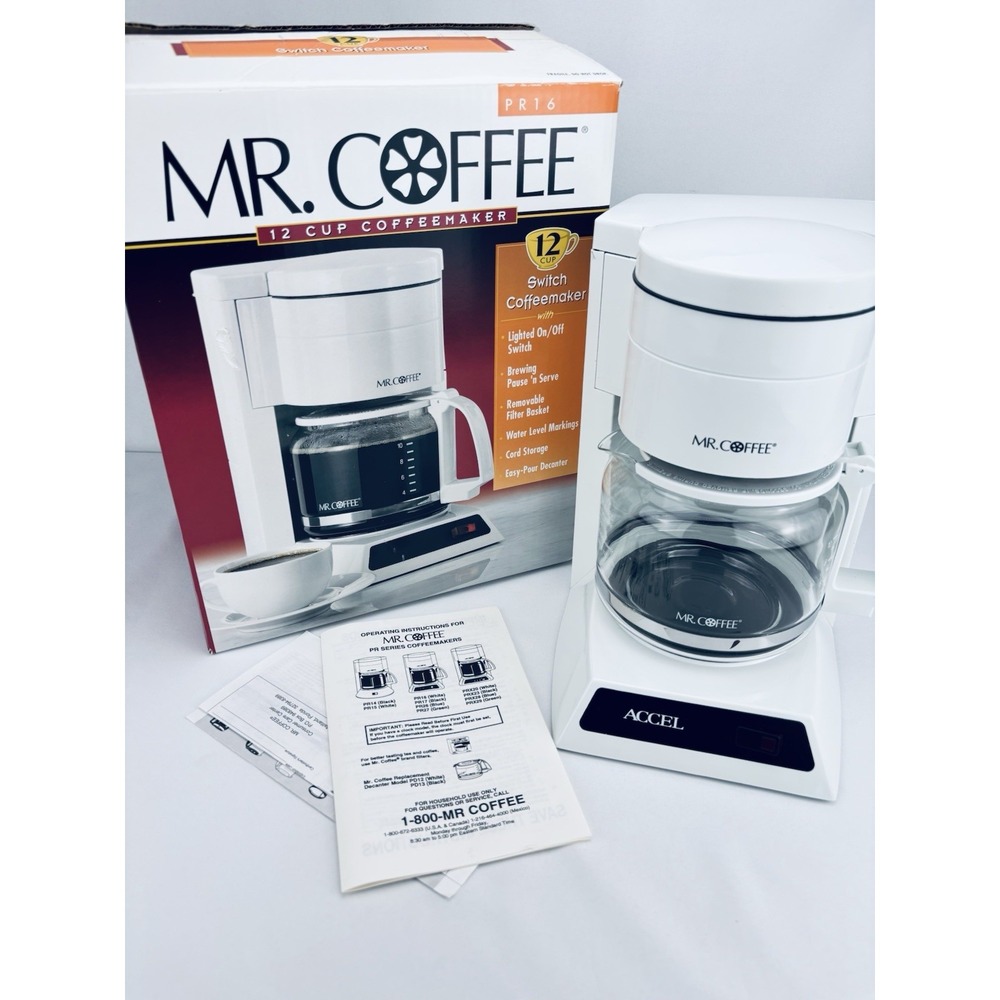 Vintage 1999 Mr. Coffee Accel PR16 12-Cup Switch Coffeemaker - Original Box Ppwk